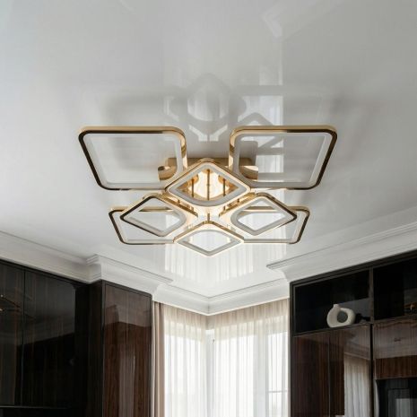 Люстра светодиодная потолочная 3 режима Diasha 135W до 20 м² цвет Золото H8060/4+4G