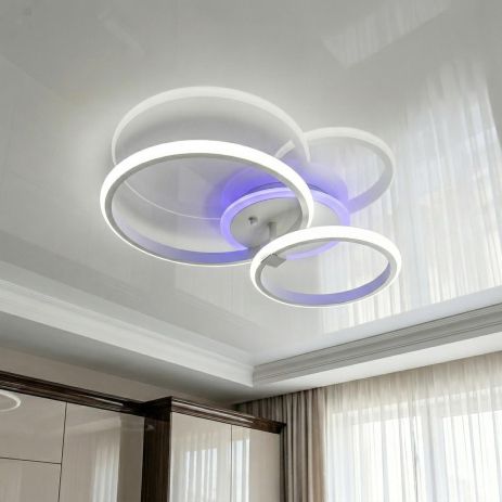 Лед светильник с подсветкой и диммером Diasha 44W до 10 м² цвет Белый 2526/2WH 3col dim