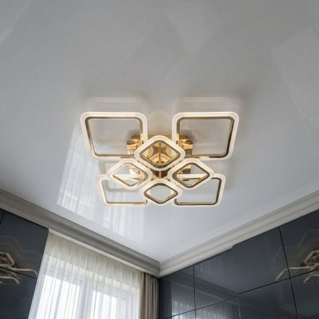 Люстра в спальню с регулировкой света Diasha 105W до 20 м² цвет Золото HA8060/4+4G