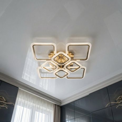 Люстра в спальню с регулировкой света Diasha 105W до 20 м² цвет Золото HA8060/4+4G