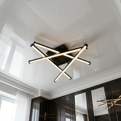 Светодиодная люстра лучи Diasha 56W до 12 м² цвет Черный 2535BK dimmer