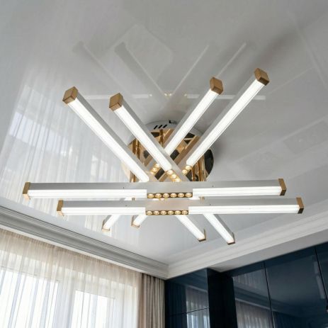 Люстра лучи с пультом Diasha 80W до 18 м² цвет Белый+Золото 2531WH+G dimmer