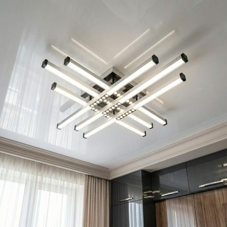 Люстра веер в детскую Diasha 60W до 16 м² цвет Белый+Черный 2532WH+BK dimmer