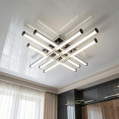 Люстра веер в детскую Diasha 60W до 16 м² цвет Белый+Черный 2532WH+BK dimmer