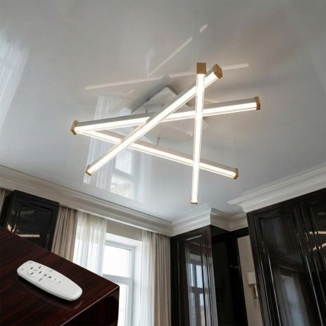 Лед люстра линейная с диммером Diasha 56W до 12 м² цвет Белый 2535WH dimmer