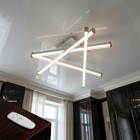 Лед люстра линейная с диммером Diasha 56W до 12 м² цвет Белый 2535WH dimmer