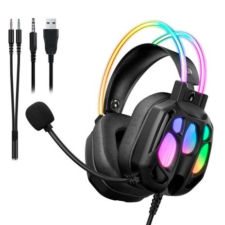 Наушники Onikuma wired gaming headphones X89 |3.5mm+USB, RGB| black