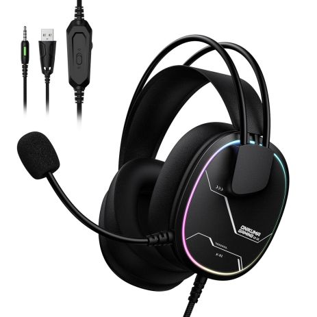 Наушники Onikuma wired gaming headphones X91 |3.5mm+USB, RGB| black