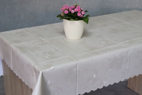 Скатерть виниловая на кухонный стол 110*140 см 7D/f/beige