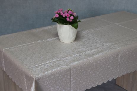 Скатерть виниловая на кухонный стол 110*140 см 7D/d/beige