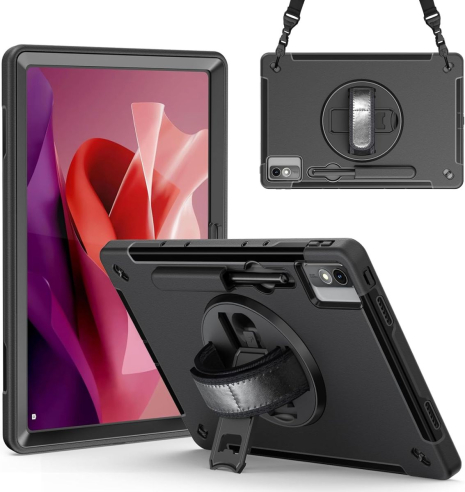 Чохол Rugged 3 Layers броньований протиударний з захистом Lenovo Tab P12 12.7 2023 TB370FU TB371FC Чорний Чохол Rugged 3 Layers броньований протиударний з захистом Lenovo Tab P12 12.7 2023 TB370FU TB371FC Чорний