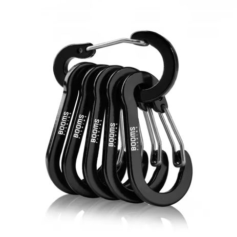 Карабін CA016B алюмінієвий комплект 6шт (50мм) Black