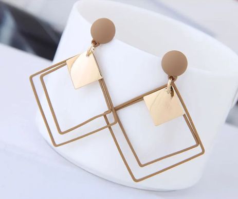 Сережки геометрія ромб капучіно квадратні