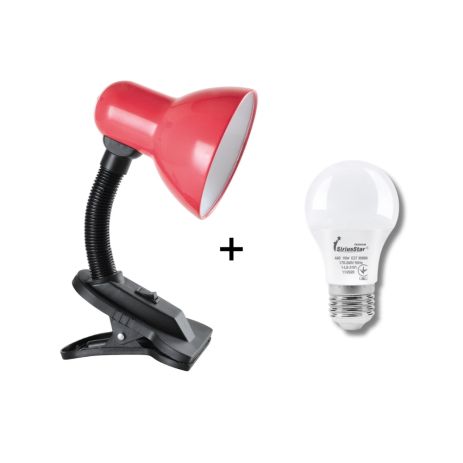 Настільна лампа Sirius TY 1108B, червона, на одну лампочку з прищіпкою