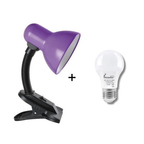 Лампа Sirius TY 1108B настільна з прищіпкою на одну лампочку (фіолетова) Лампа Sirius TY 1108B настільна з прищіпкою на одну лампочку (фіолетова)