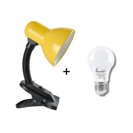 Настільна лампа Sirius TY 1108B з прищіпкою, жовта, на одну лампочку