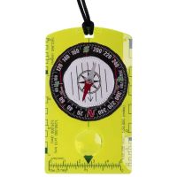 Компас динамический картографический с линейкой (mm, cm, miles, km, x10 km) увеличительным стеклом водонепроницаемый 107x62mm YELLOW