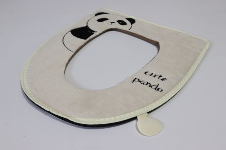 Накладка на ободок мягкого унитаза на молнии Panda 0047/beige