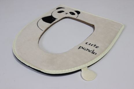 Накладка на ободок мягкого унитаза на молнии Panda 0047/beige