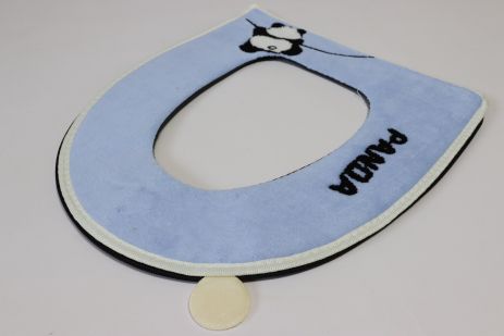 Накладка на ободок мягкого унитаза на молнии Panda 0047/blue