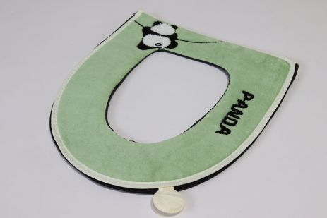 Накладка на ободок мягкого унитаза на молнии Panda 0047/green