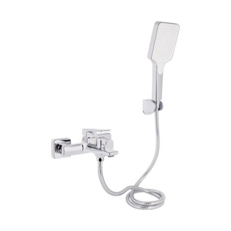 Змішувач для ванни Qtap Crow з душовим гарнітуром QTCRO259CRM48646 Chrome