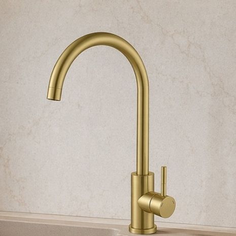 Смеситель золотой матовый Mixxus из нержавеющей стали в оттенке матового золота (Brushed Gold) золотого цвета Смеситель золотой матовый Mixxus из нержавеющей стали в оттенке матового золота (Brushed Gold) золотого цвета