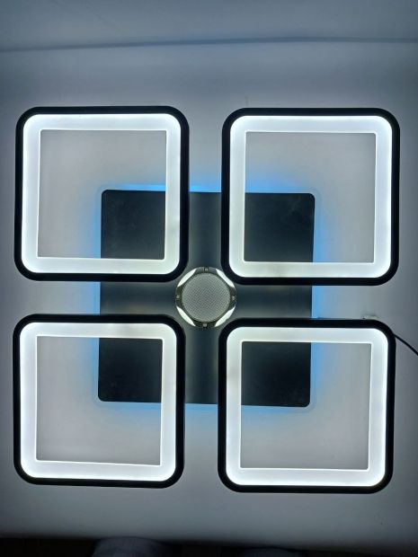 Люстра потолочная светодиодная с музыкальной колонкой и RGB подсветкой для гостиной и спальни VALESO YZD1268 Ч