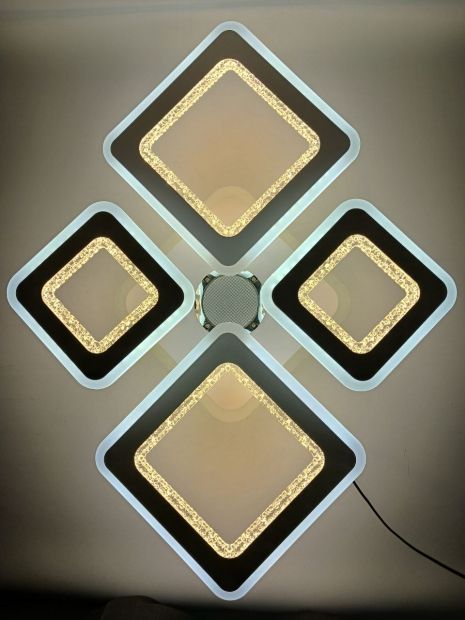 Люстра потолочная светодиодная с музыкальной колонкой и RGB подсветкой для большой гостиной и студии VALESO YZ Люстра потолочная светодиодная с музыкальной колонкой и RGB подсветкой для большой гостиной и студии VALESO YZ