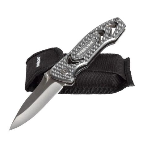 Нож складной 160мм универсальный, вес 110гр, ручка алюминиевая, чехол PROLINE 30040