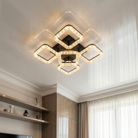 Люстра LED в комнату Diasha 74W до 18 м² цвет Чeрный MX4771/4+1S BK Люстра LED в комнату Diasha 74W до 18 м² цвет Чeрный MX4771/4+1S BK