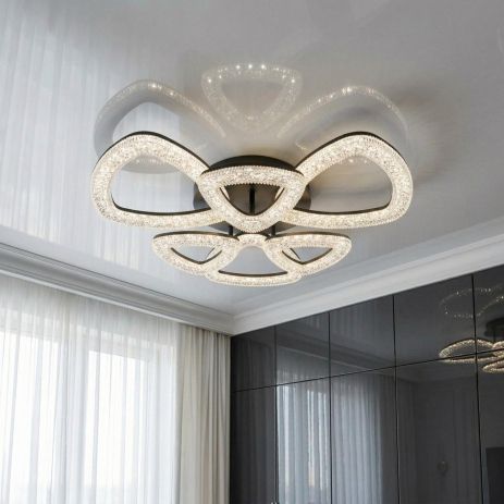 Современная люстра в зал Diasha 75W до 18 м² цвет Черный 6633/3+3BK Современная люстра в зал Diasha 75W до 18 м² цвет Черный 6633/3+3BK