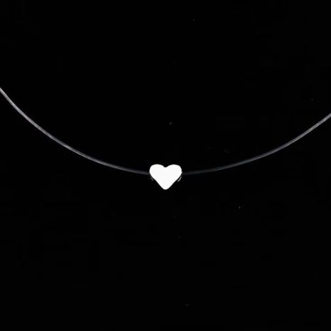 Підвіска серце сердечко на силіконовій прозорій волосіні кулон у вигляді серця на жилці