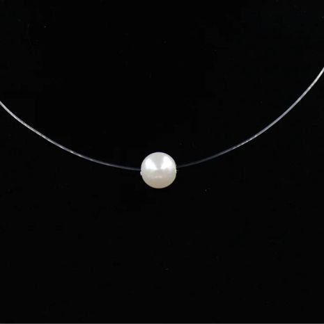 Подвеска белая жемчужина жемчуг на силиконовой леске кулон с жемчужиной на жилке