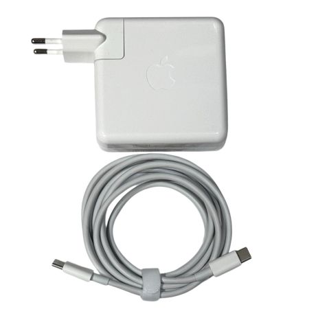 Оригінальний мережевий блок живлення для ноутбука Apple MacBook 20.2V 4.3A 87W USB Type-C квадратний з вилкою та кабелем