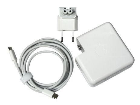 Блок живлення для ноутбука Apple 20.2V 4.3A 87W USB Type-C квадратний з вилкою та кабелем