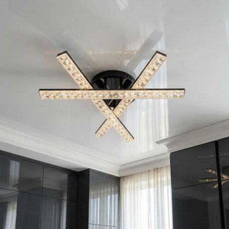 Люстра линейного дизайна Diasha 48W с черным цветом для до 10 м² SX818/3BK