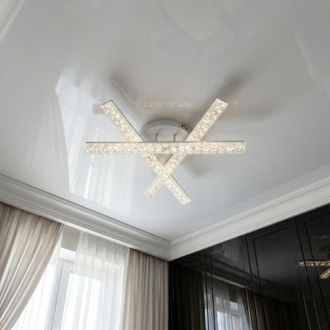 Потолочная LED люстра Diasha 48W до 10 м² цвет Белый SX818/3WH