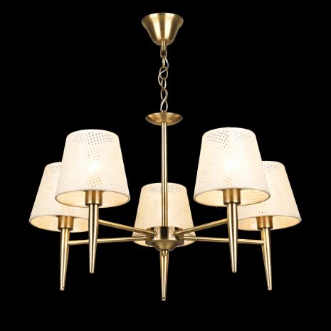 Потолочная люстра на 5 плафонов VALESO KH2360/5, патрон E14, Ткань, Бронза