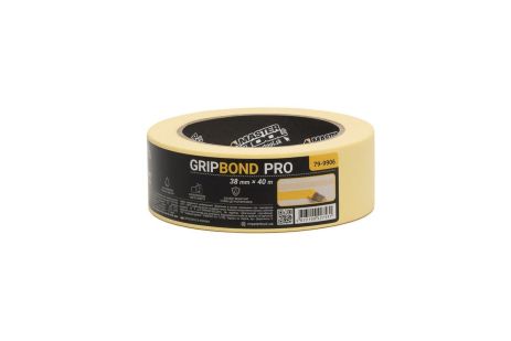 Універсальна малярська стрічка GripBond Pro 38 мм×40 м жовта MASTERTOOL 79-9906