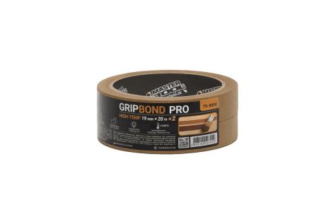 Лента малярная высокотемпературная GripBond Pro High-Temp 19 мм×20 м 2 шт коричневая MASTERTOOL 79-9890