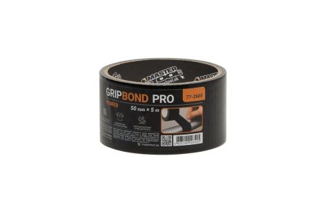 Лента армированная GripBond Pro Power t 80°C 50 мм×5 м черная MASTERTOOL 77-2605
