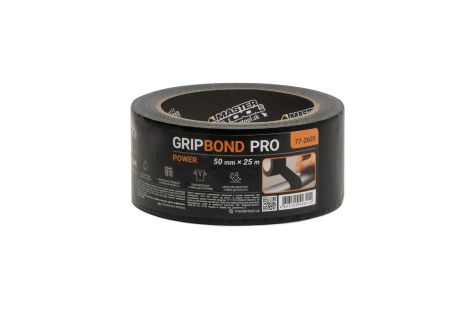 Лента армированная GripBond Pro Power t 80°C 50 мм×25 м черная MASTERTOOL 77-2625