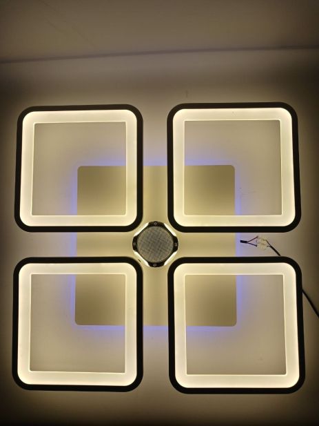 Люстра потолочная светодиодная с музыкальной колонкой и RGB подсветкой для гостиной и спальни VALESO YZD1268 Б