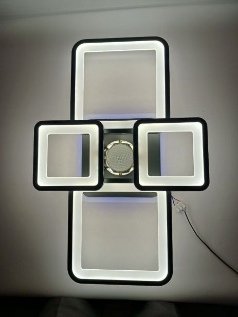 Люстра потолочная светодиодная с музыкальной колонкой и RGB подсветкой для гостиной и спальни VALESO YZD1269 Ч