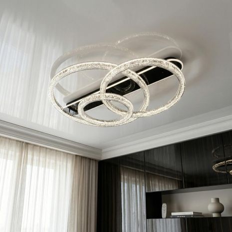 Потолочная люстра с пультом Diasha 165W до 30 м² цвет Черный 9711/800+600+400BK