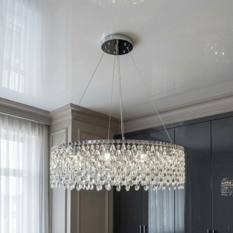 Люстра стиль модерн Diasha цоколь E14 ламп 12 шт. колір Хром P7017/D800HR