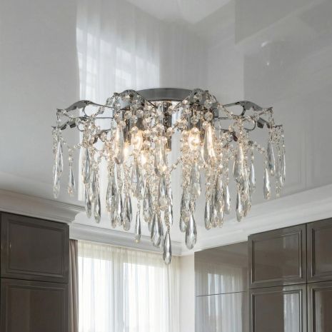 Хрустальная люстра каскад Diasha цоколь E14 ламп 5 шт цвет Хром 9221/5HR