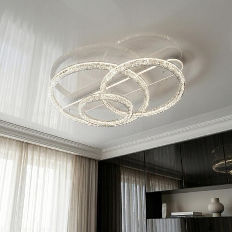 Яскрава люстра з пультом Diasha 165W до 30 м² колір Білий 9711/800+600+400WH