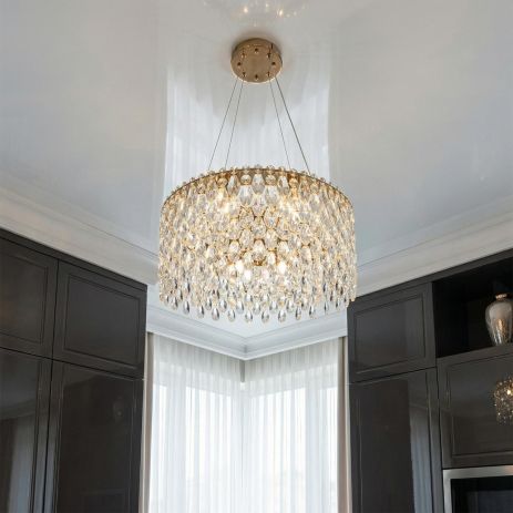 Люстра в столову Diasha цоколь E14 ламп 8 шт. колір Золото P7017/D500G